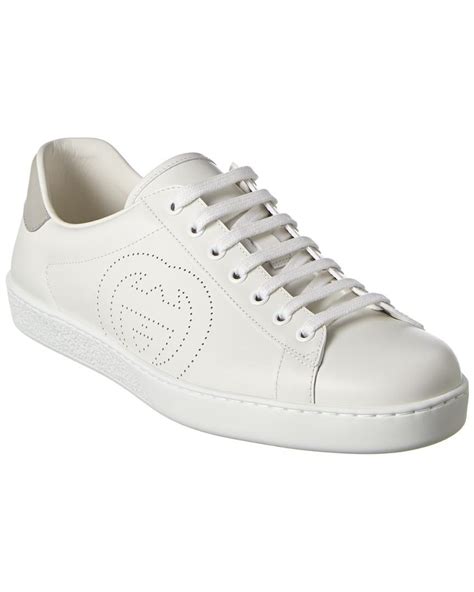 gucci white studded sneakers|gucci ace sneakers interlocking g.